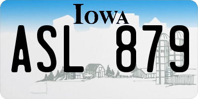IA license plate ASL879