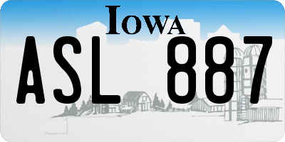 IA license plate ASL887