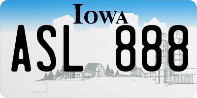 IA license plate ASL888