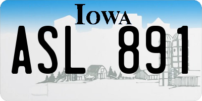 IA license plate ASL891