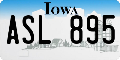 IA license plate ASL895