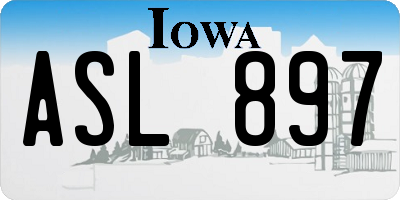 IA license plate ASL897