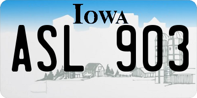IA license plate ASL903