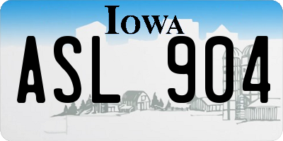 IA license plate ASL904