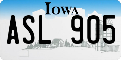 IA license plate ASL905
