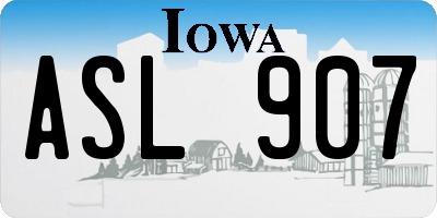 IA license plate ASL907