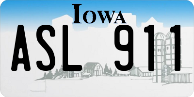 IA license plate ASL911