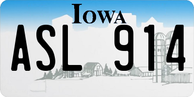 IA license plate ASL914