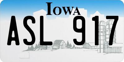 IA license plate ASL917