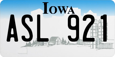 IA license plate ASL921