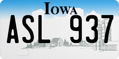 IA license plate ASL937