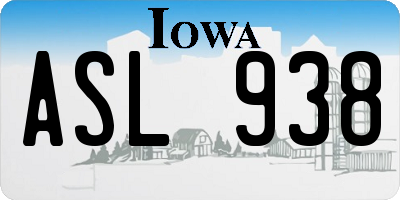 IA license plate ASL938