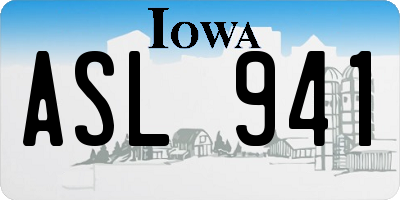 IA license plate ASL941
