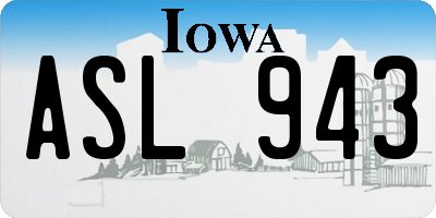 IA license plate ASL943