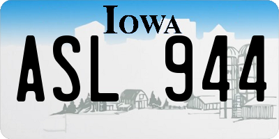 IA license plate ASL944