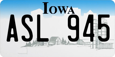 IA license plate ASL945