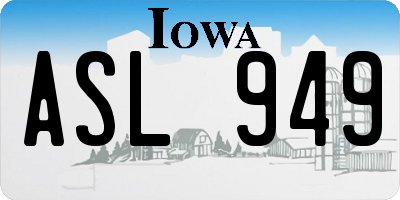 IA license plate ASL949
