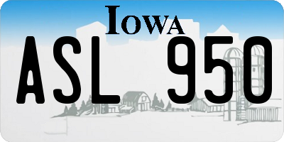 IA license plate ASL950