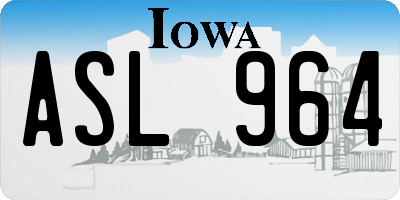 IA license plate ASL964