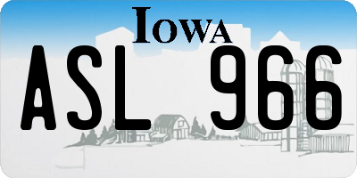 IA license plate ASL966