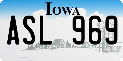 IA license plate ASL969