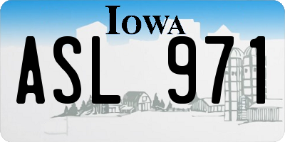IA license plate ASL971