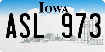 IA license plate ASL973