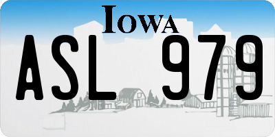 IA license plate ASL979