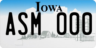 IA license plate ASM000