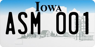 IA license plate ASM001
