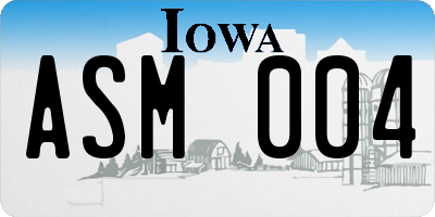 IA license plate ASM004