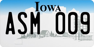 IA license plate ASM009