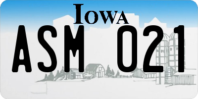 IA license plate ASM021