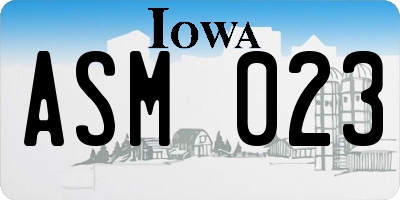 IA license plate ASM023
