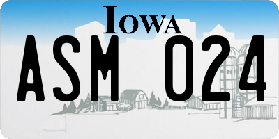 IA license plate ASM024