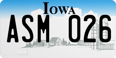 IA license plate ASM026