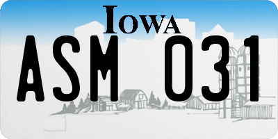 IA license plate ASM031