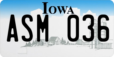 IA license plate ASM036