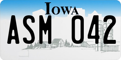 IA license plate ASM042