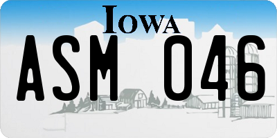 IA license plate ASM046