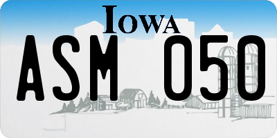 IA license plate ASM050