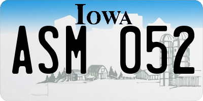 IA license plate ASM052