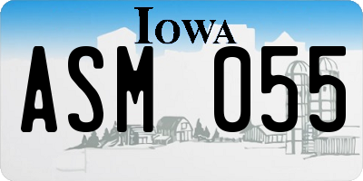IA license plate ASM055