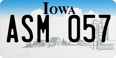 IA license plate ASM057