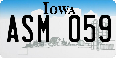 IA license plate ASM059