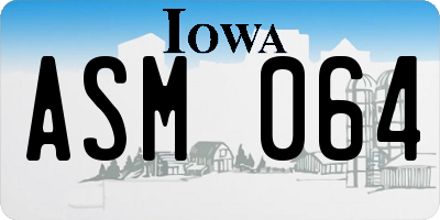 IA license plate ASM064