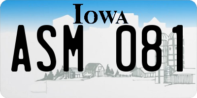 IA license plate ASM081