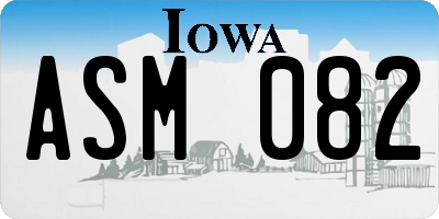 IA license plate ASM082