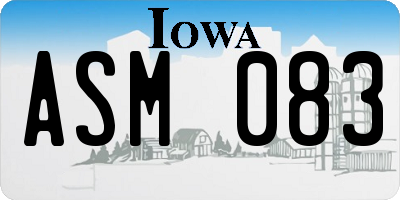 IA license plate ASM083