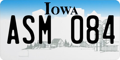 IA license plate ASM084